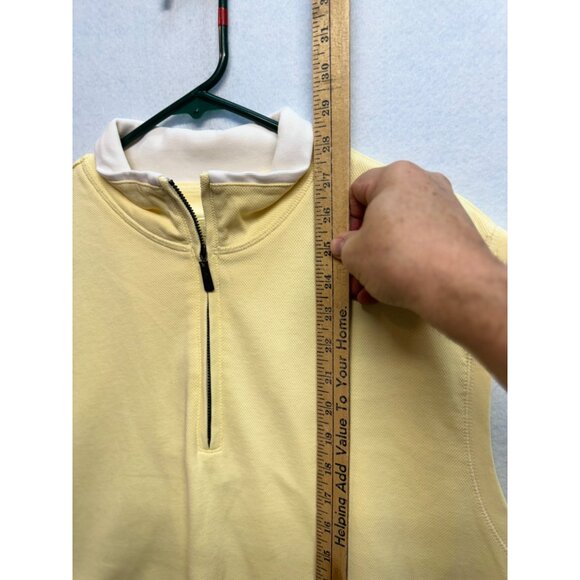 Carnoustie Men's Pullover Golf Sleeveless Vest 1/4 Zip Lined Yellow Cotton Large - Picture 7 of 7